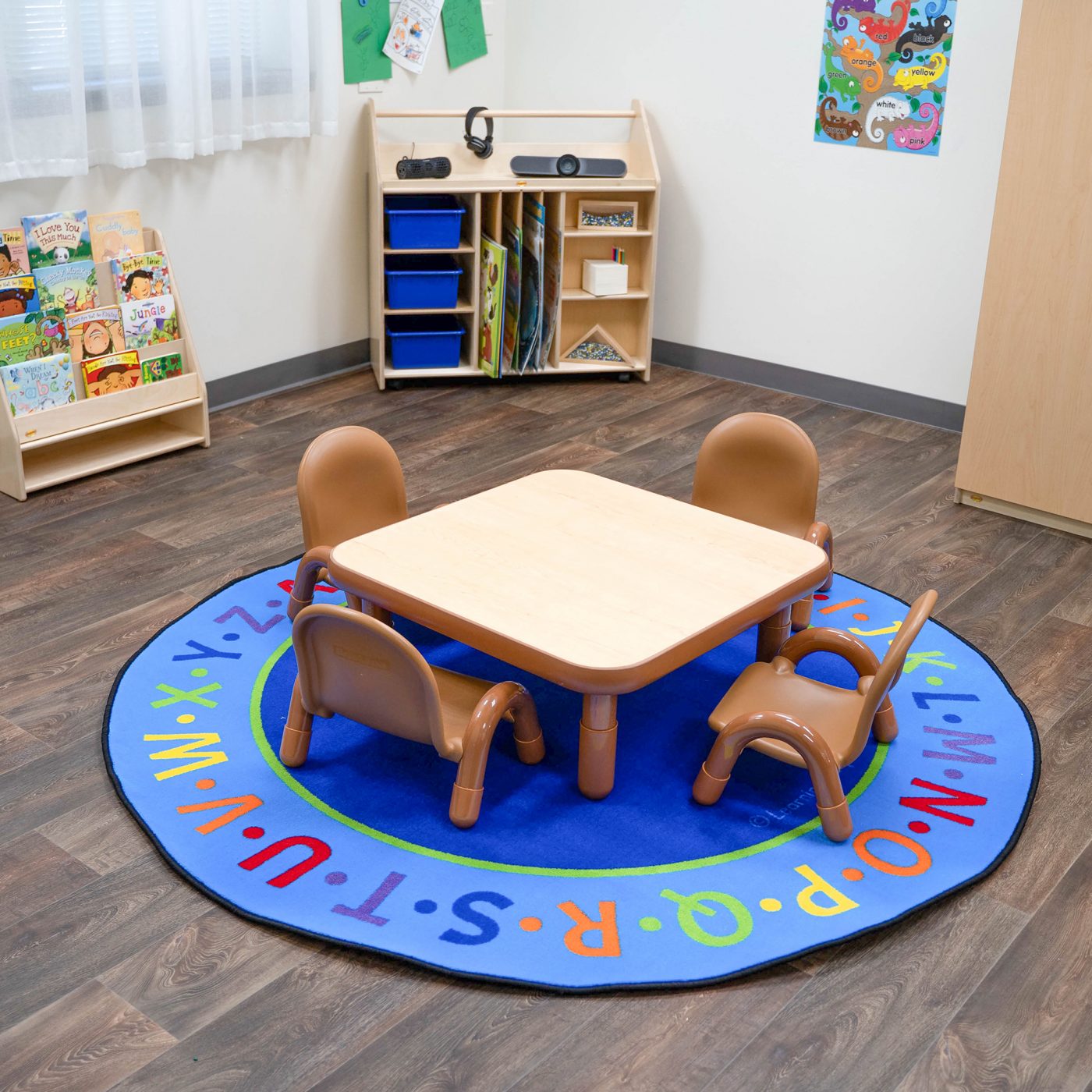 BASELINE® Toddler 30" Square Table & Chair Set - Natural Wood ...