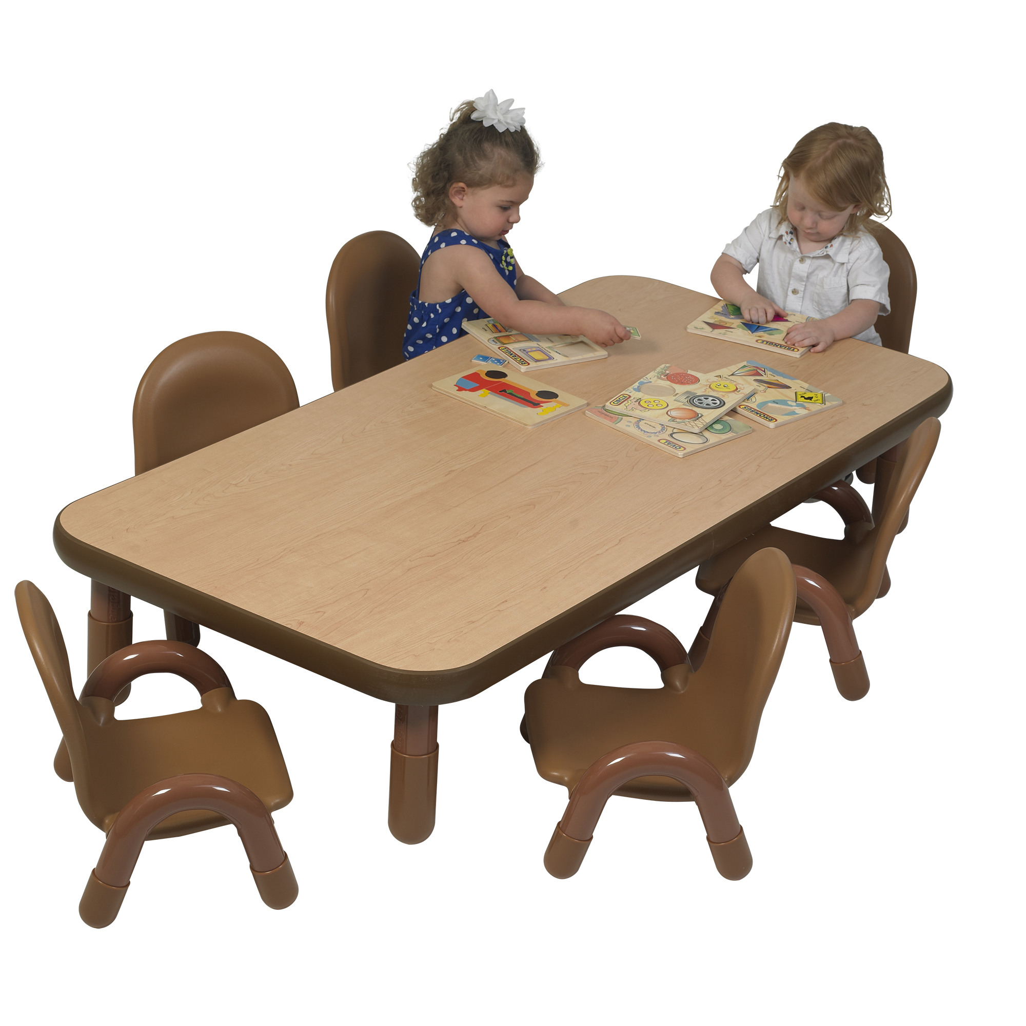 Baseline Toddler 60 X 30 Rectangular Table Chair Set Natural Wood Childrens Factory