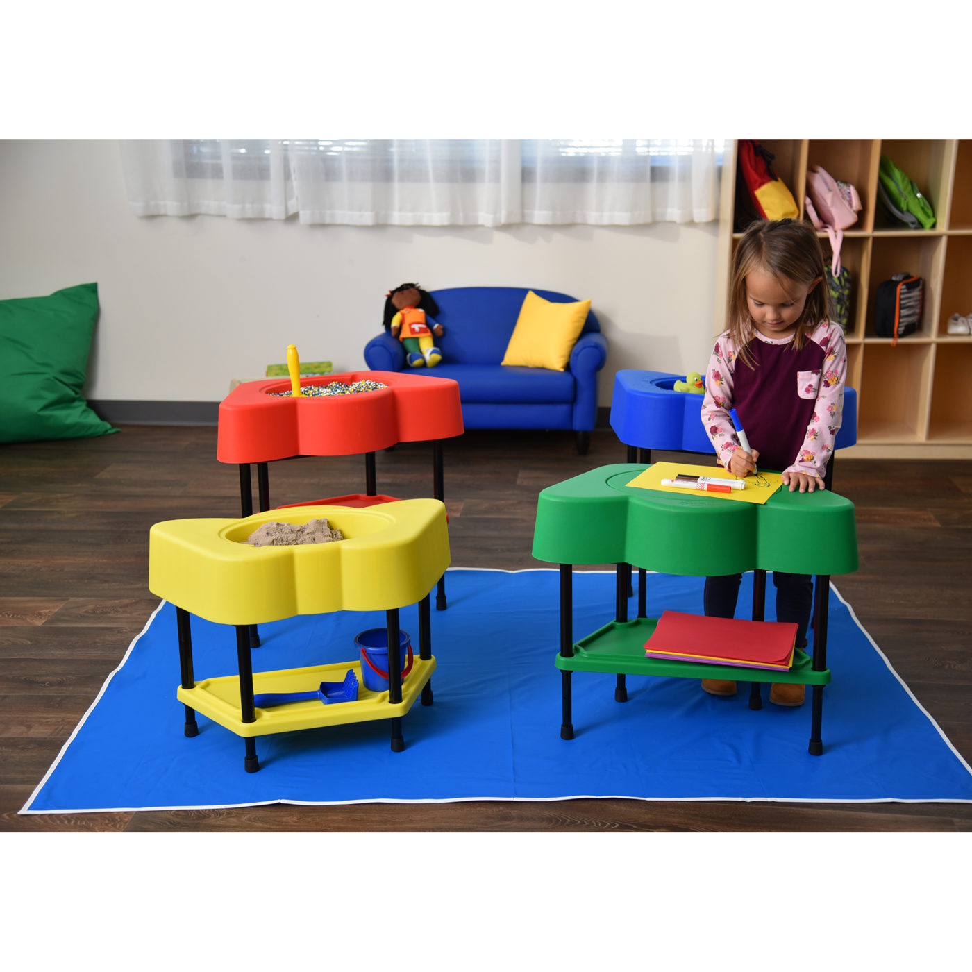 Sensory Table - Set of 4 - Blue/Green/Red/Yellow - Children's Factory